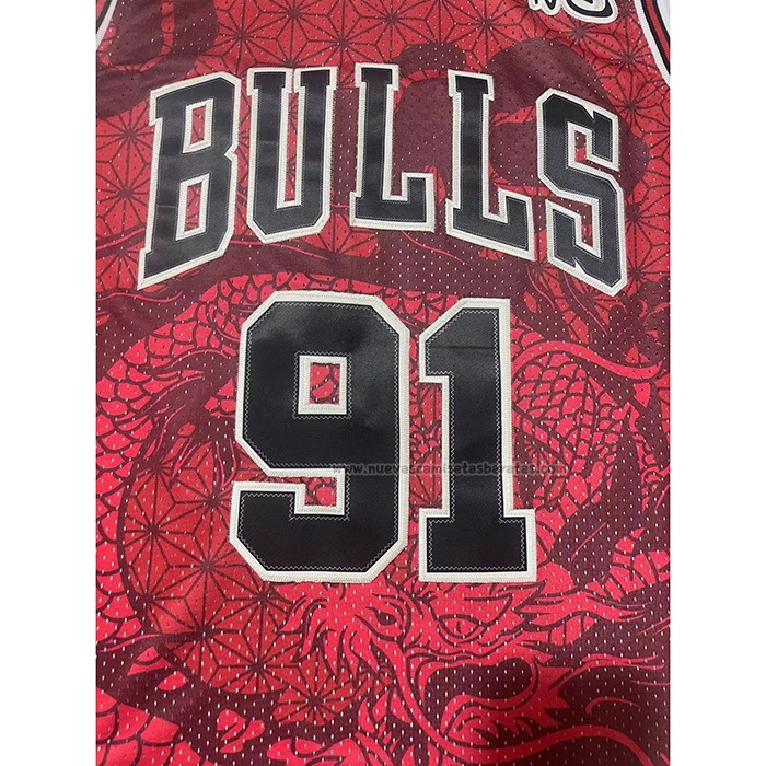 Camiseta Chicago Bulls Dennis Rodman NO 91 Asian Heritage Throwback 1997-98 Rojo
